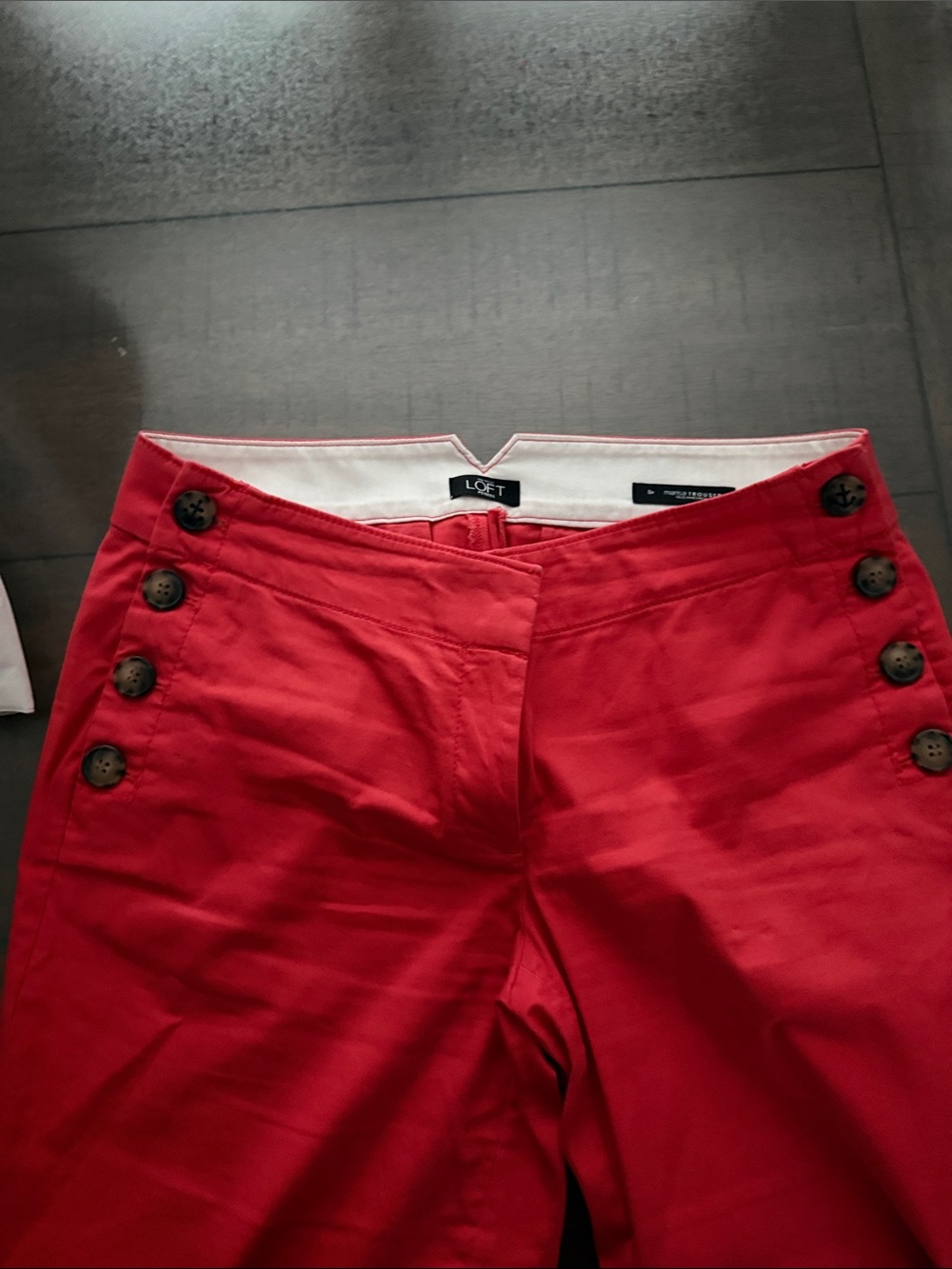 LOFT coral women’s Sailor Button Chino Pants